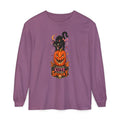 Halloween Season Spooky Black Cat Comfort Colors Long Sleeve Shirts, Cute Witchy Cat Tee, Feelin Cute Kinda Spooky Pumpkin Gift