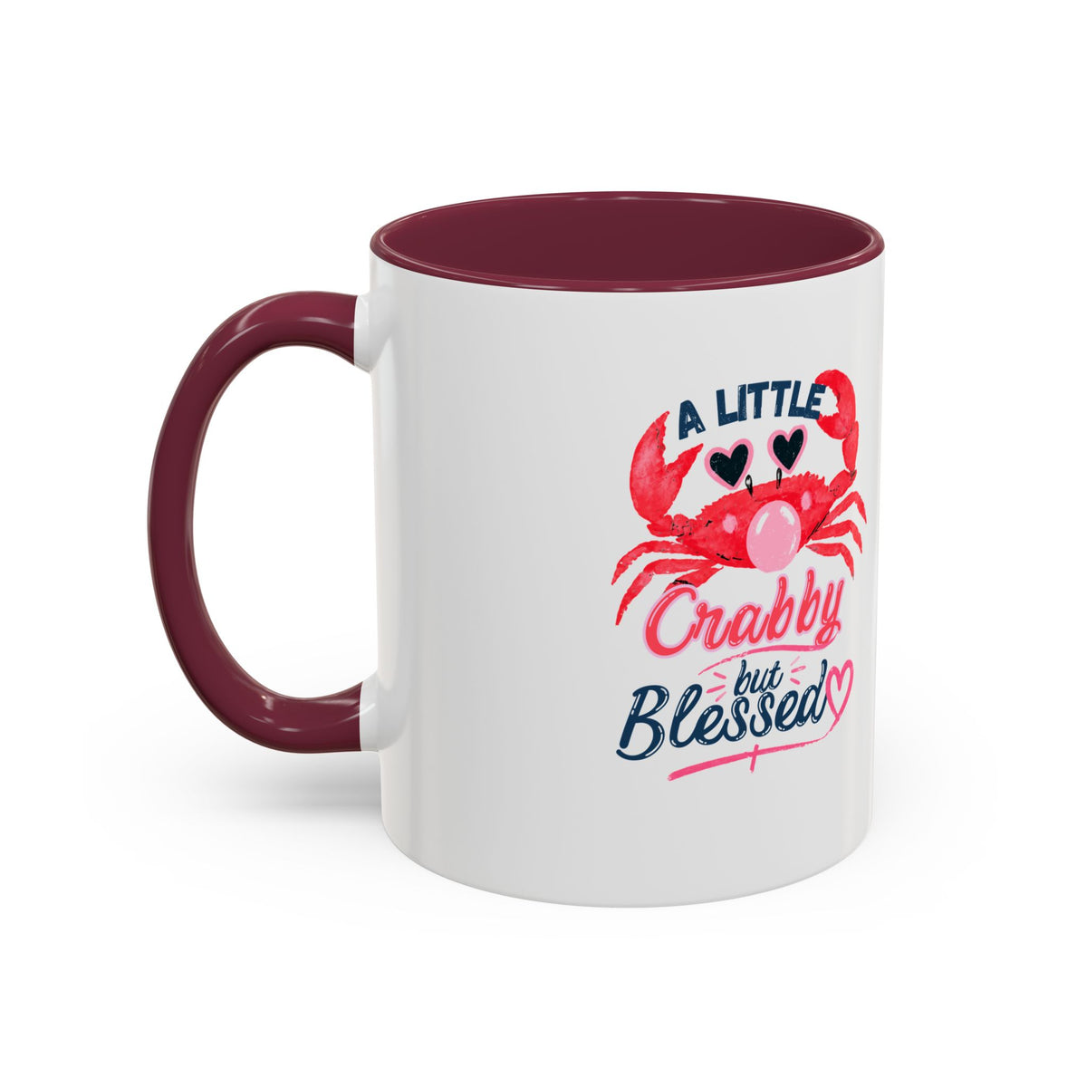 A Little Crabby But Blessed Mug, Funny Beach Coffee Mug, Cute Crab Mug Gift, Christian Summer Mug, Funny Coffee Lover Gift, Crab Lover Mug