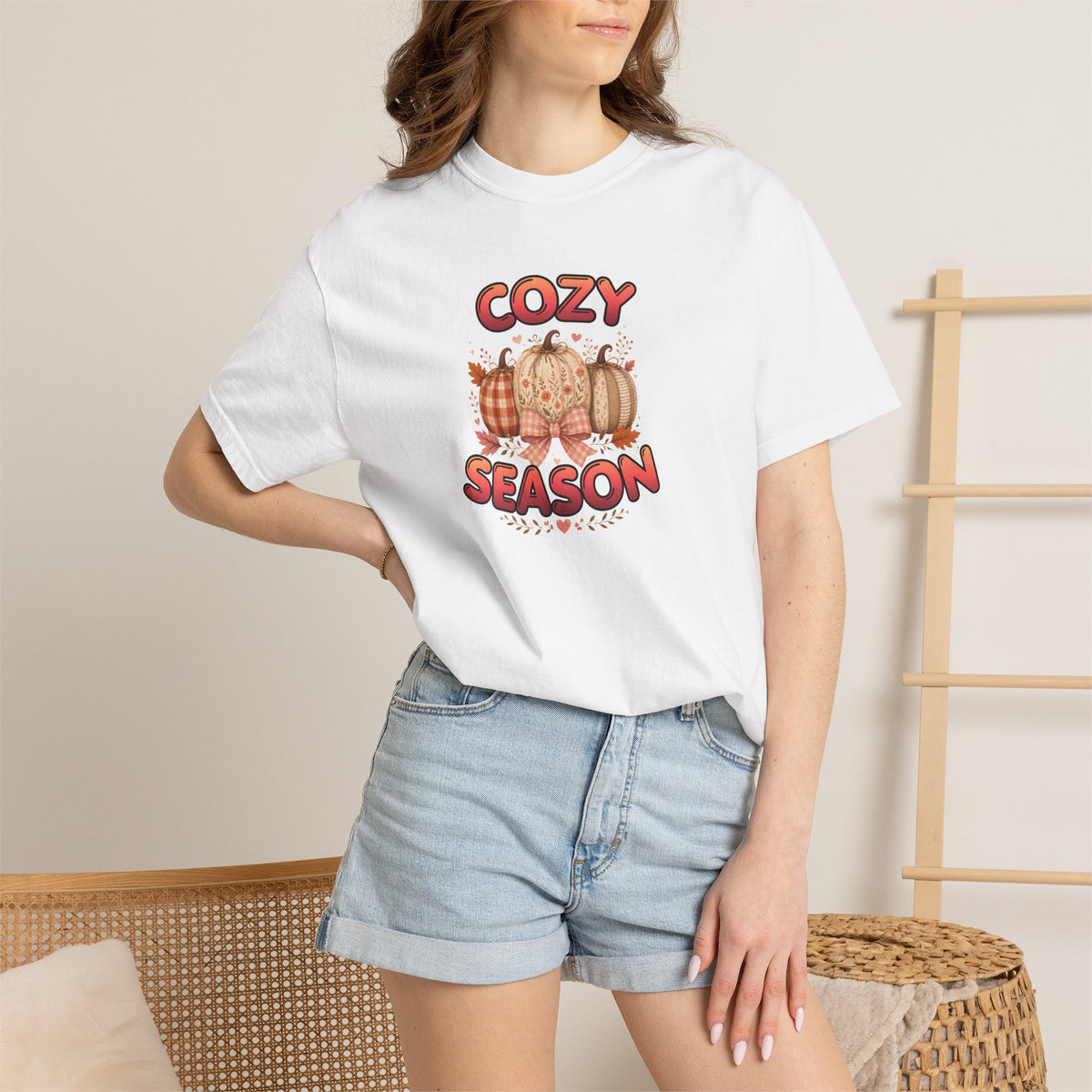 Cozy Season Fall Shirt Women Boho Pumpkin Tee Autumn Faith Graphic Tshirt Cottagecore Blessed Comfort Colors Fall Season Gift For Her