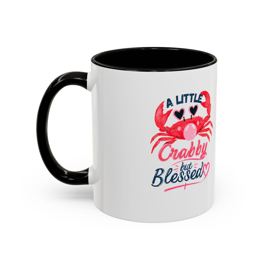 A Little Crabby But Blessed Mug, Funny Beach Coffee Mug, Cute Crab Mug Gift, Christian Summer Mug, Funny Coffee Lover Gift, Crab Lover Mug