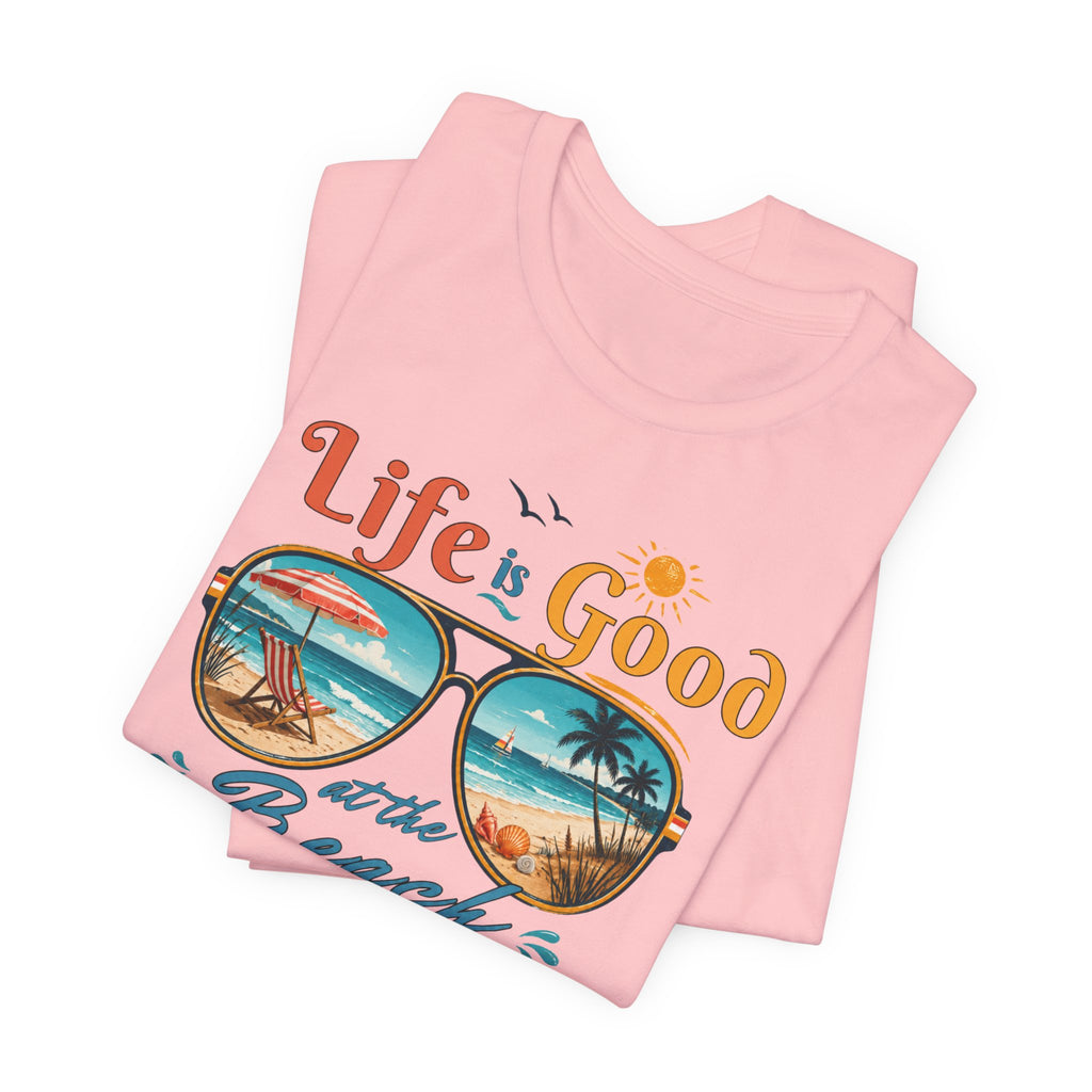 Life is Good at the Beach T-Shirt, Retro Summer Tee, Beach Lover Gift, Vacation Shirt, Womens Graphic Tee, Summer Outfit