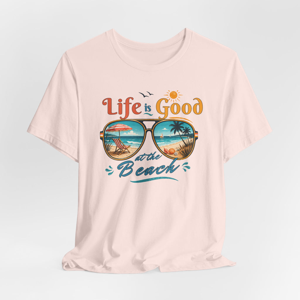 Life is Good at the Beach T-Shirt, Retro Summer Tee, Beach Lover Gift, Vacation Shirt, Womens Graphic Tee, Summer Outfit
