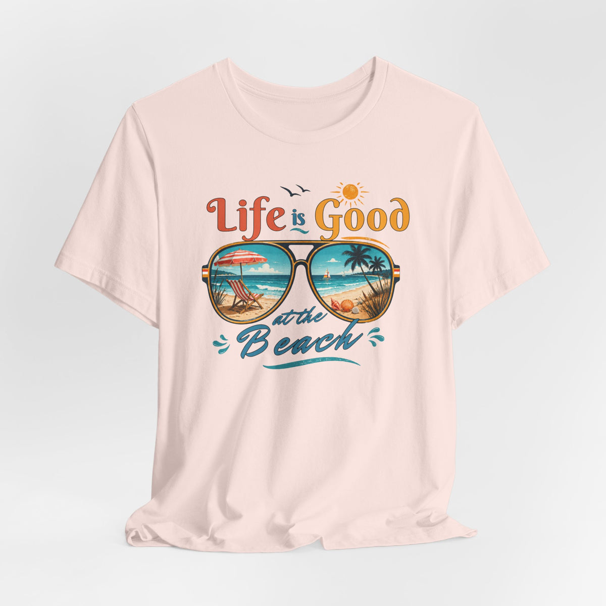 Life is Good at the Beach T-Shirt, Retro Summer Tee, Beach Lover Gift, Vacation Shirt, Womens Graphic Tee, Summer Outfit
