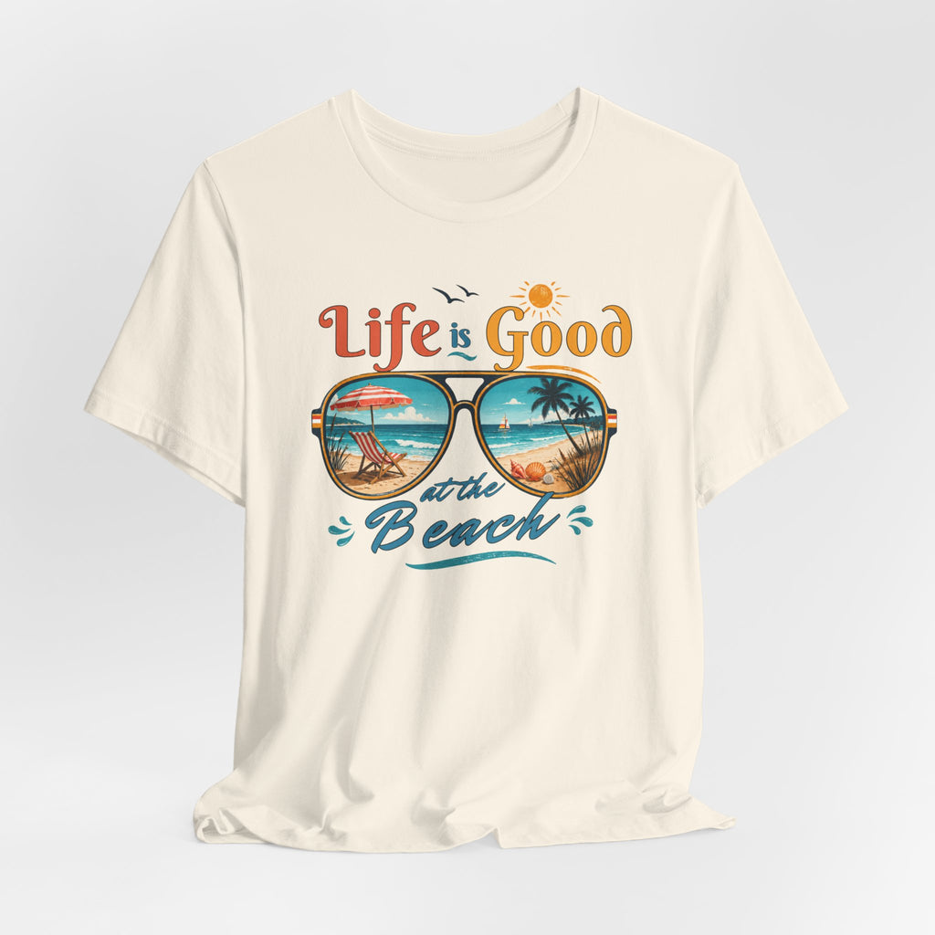 Life is Good at the Beach T-Shirt, Retro Summer Tee, Beach Lover Gift, Vacation Shirt, Womens Graphic Tee, Summer Outfit