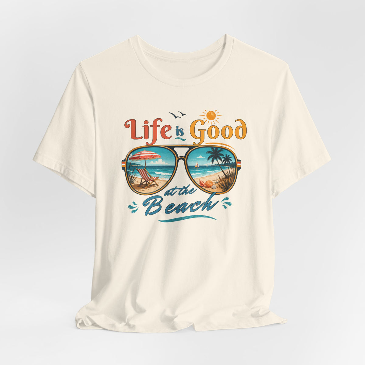 Life is Good at the Beach T-Shirt, Retro Summer Tee, Beach Lover Gift, Vacation Shirt, Womens Graphic Tee, Summer Outfit