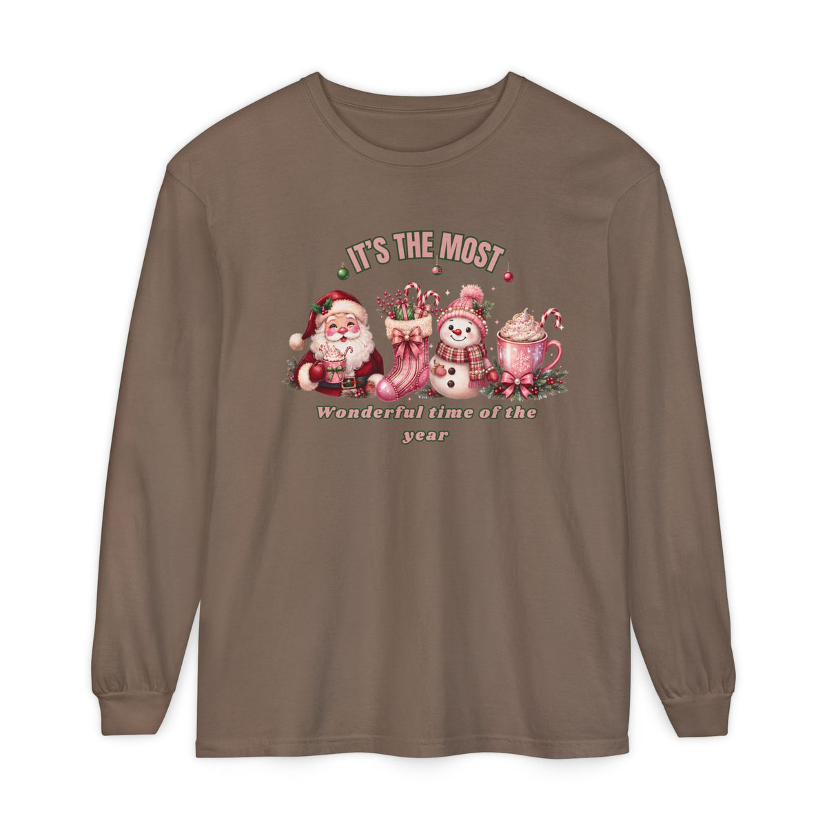 Christmas Gift Shirt, Christmas Comfort Colors Shirt, Christmas Long Sleeve Shirt, The Most Wonderful Time of the Year, Santa Snowman Tee