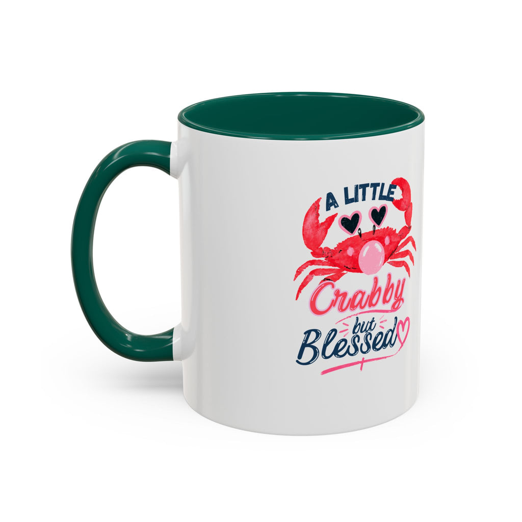 A Little Crabby But Blessed Mug, Funny Beach Coffee Mug, Cute Crab Mug Gift, Christian Summer Mug, Funny Coffee Lover Gift, Crab Lover Mug