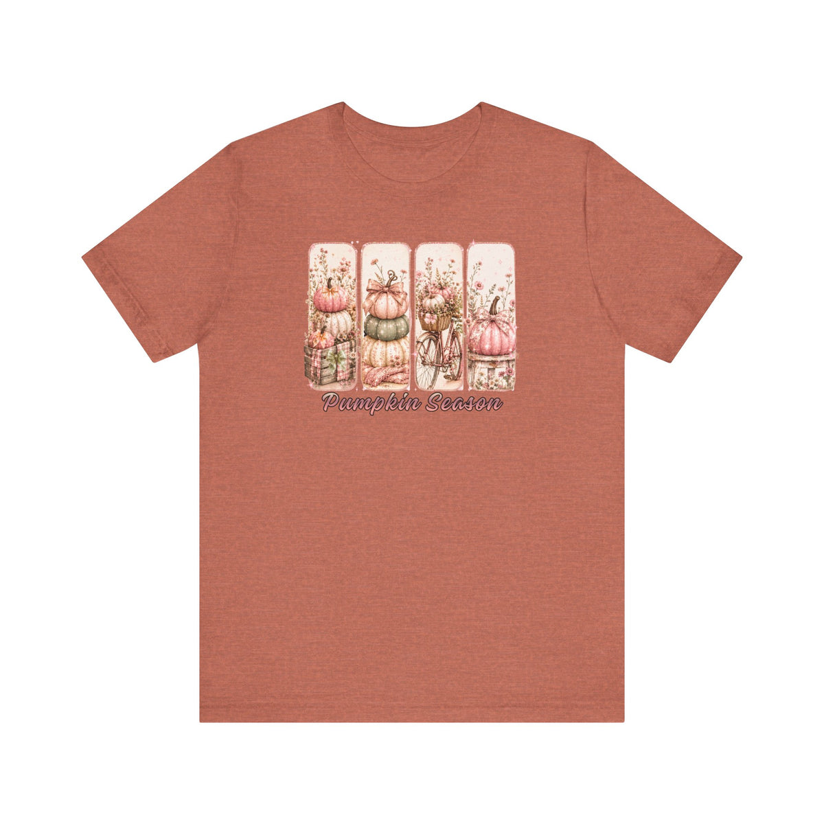Pumpkin Season Shirt, Vintage Fall Postcard Tee, Cottagecore Autumn T-Shirt, Retro Pumpkin Patch Graphic Tee, Fall Season Women's Shirt