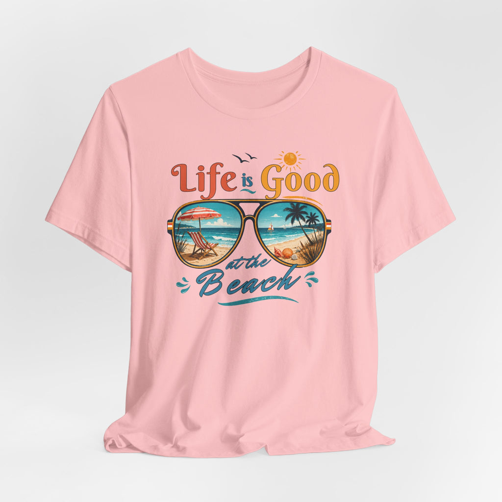 Life is Good at the Beach T-Shirt, Retro Summer Tee, Beach Lover Gift, Vacation Shirt, Womens Graphic Tee, Summer Outfit