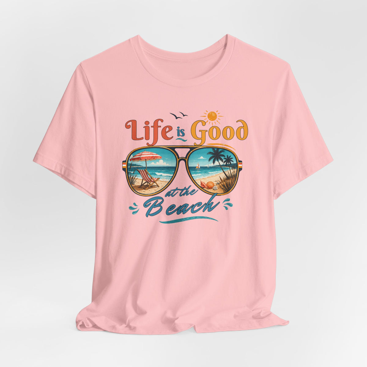 Life is Good at the Beach T-Shirt, Retro Summer Tee, Beach Lover Gift, Vacation Shirt, Womens Graphic Tee, Summer Outfit