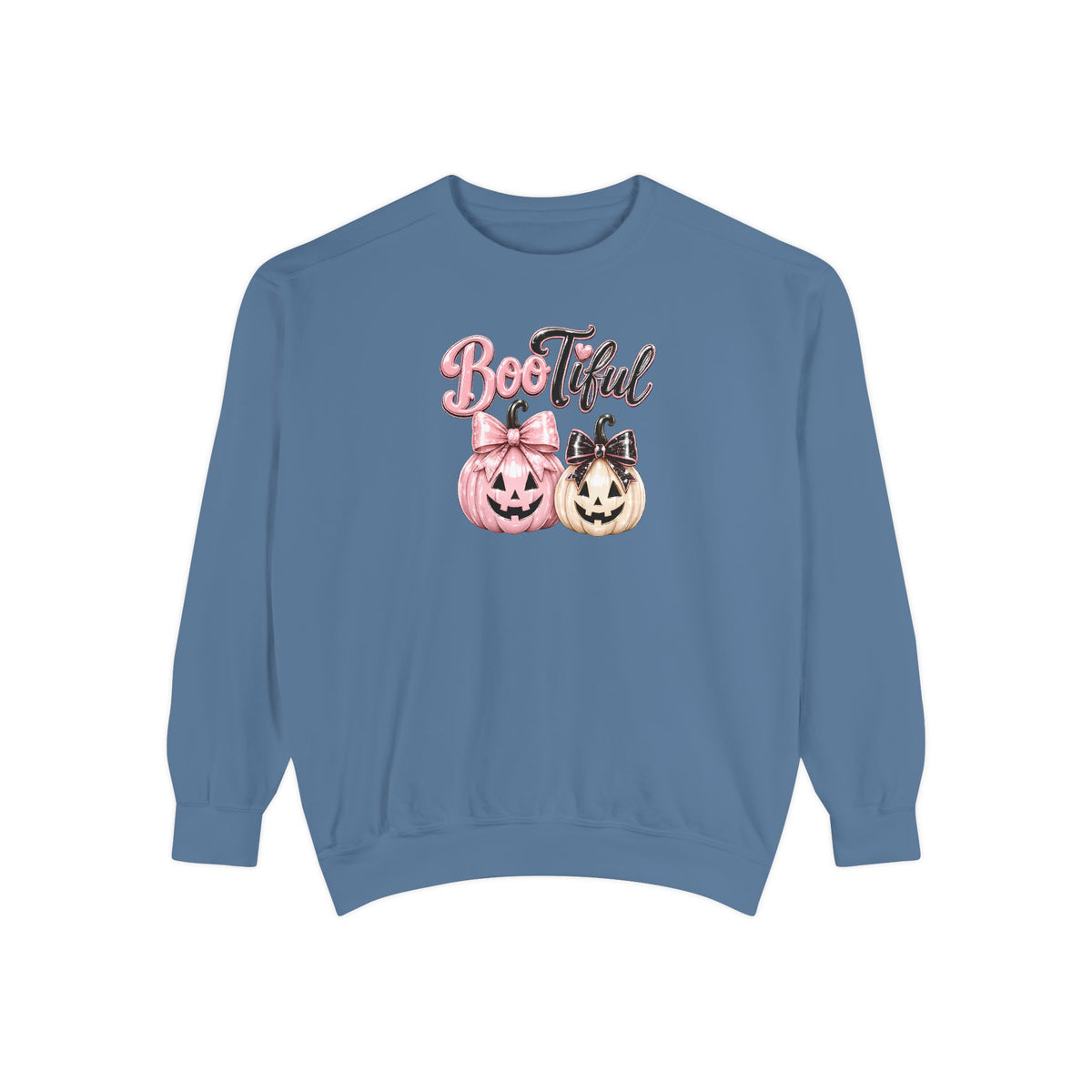 BOOtiful Halloween Sweatshirt, Girly Pink Pumpkin Crewneck, Cute Jack O Lantern Sweater, Coquette Bow Fall Shirt, Halloween Gift for Her