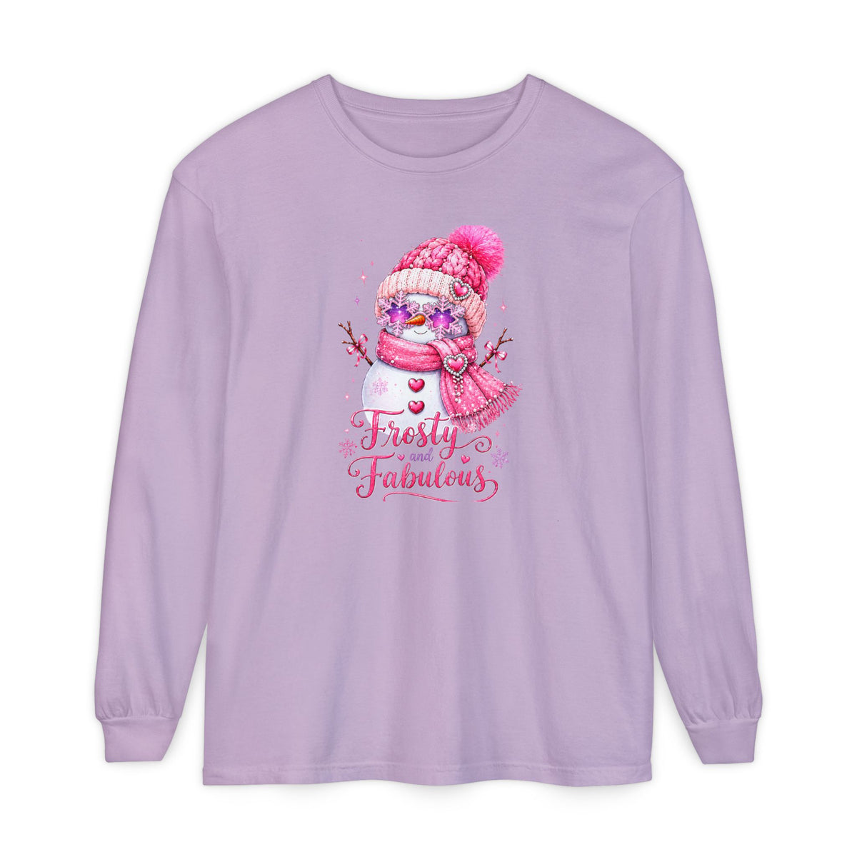 Coquette Christmas Sweater, Pink Snowman Holiday Sweatshirt, Girly Christmas Shirt, Frosty and Fabulous Snowman Tee, Cute Winter Sweater