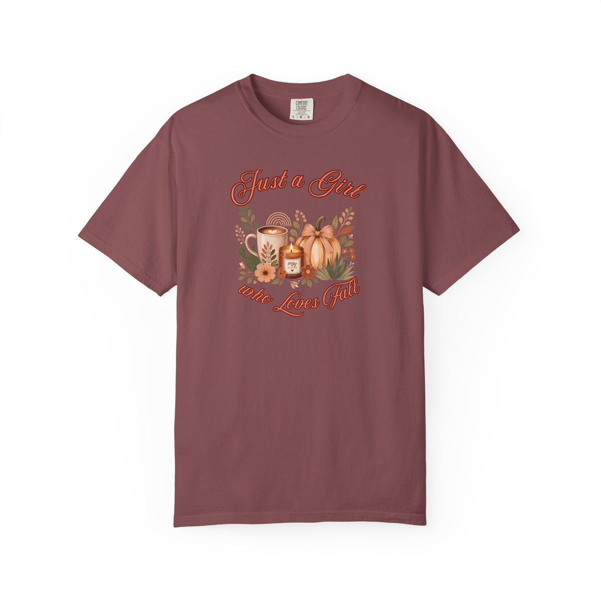 Just a Girl Who Loves Fall Shirt | Pumpkin Latte Tee | Autumn Women's Graphic Tee | Fall Season Shirt | Cozy Fall Gift for Her