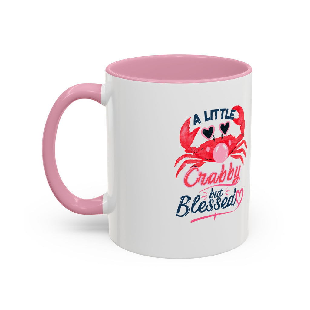 A Little Crabby But Blessed Mug, Funny Beach Coffee Mug, Cute Crab Mug Gift, Christian Summer Mug, Funny Coffee Lover Gift, Crab Lover Mug