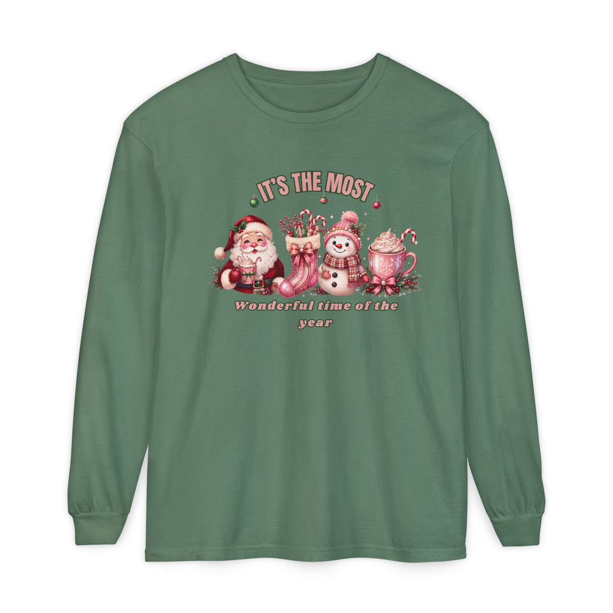 Christmas Gift Shirt, Christmas Comfort Colors Shirt, Christmas Long Sleeve Shirt, The Most Wonderful Time of the Year, Santa Snowman Tee