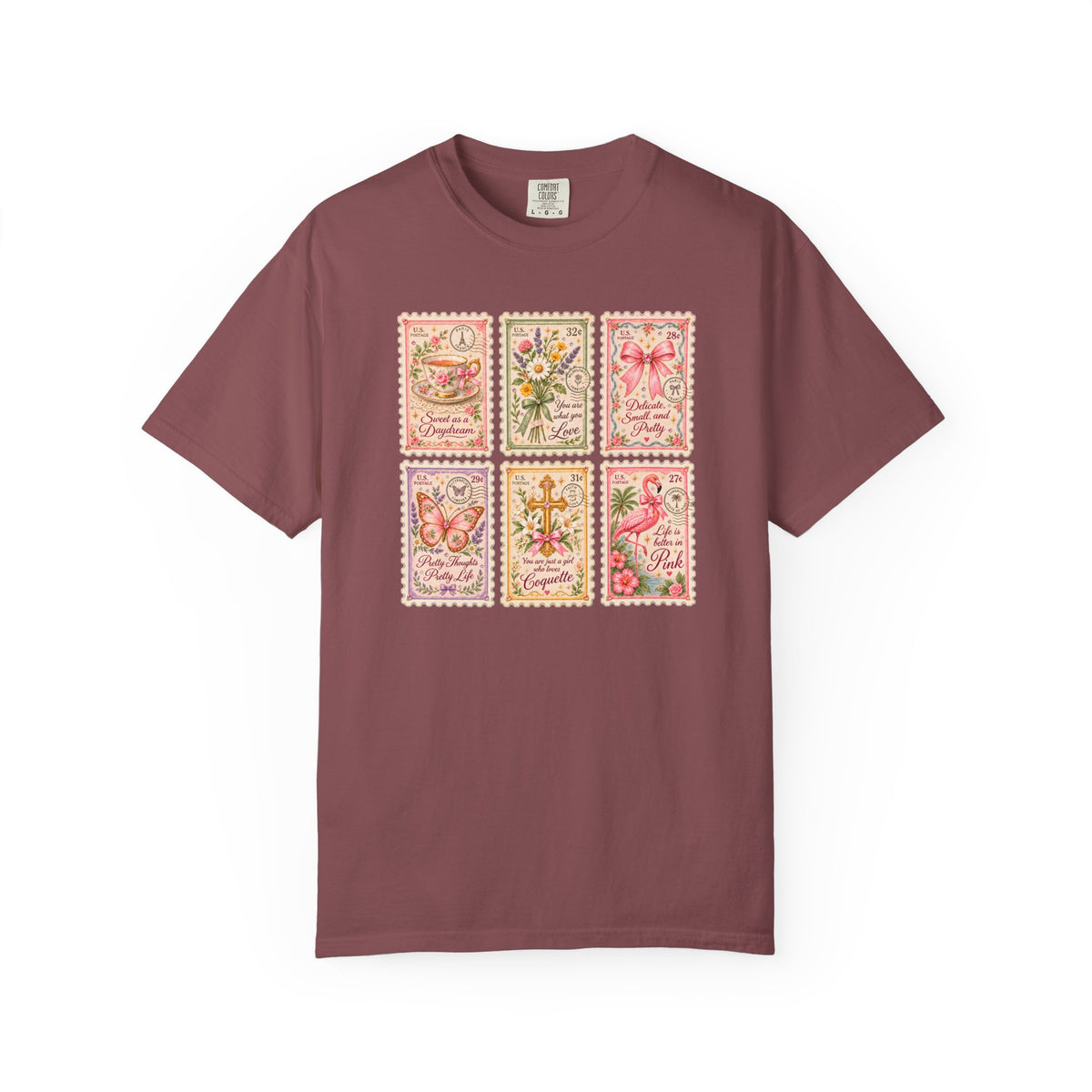 Christian Faith Tee, Comfort Colors Cottagecore Shirt, Coquette Vintage Shirt, Floral Cottagecore Tee, Wildflower Stamp Tshirt, Pink Bow