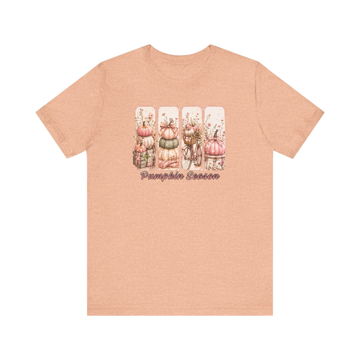 Pumpkin Season Shirt, Vintage Fall Postcard Tee, Cottagecore Autumn T-Shirt, Retro Pumpkin Patch Graphic Tee, Fall Season Women's Shirt