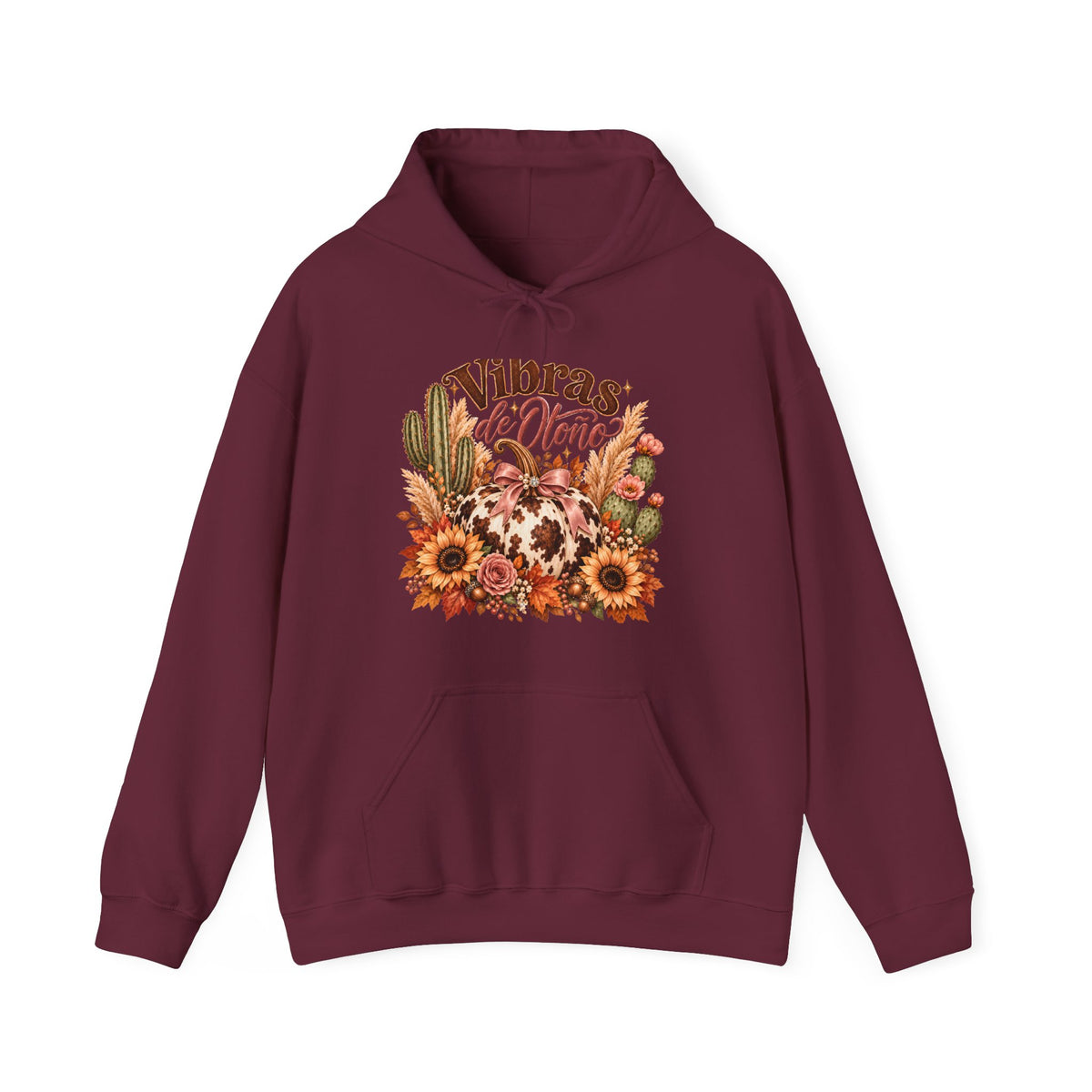 Comfort Colors Sweatshirt Pumpkin Hoodie Thanksgiving Sweatshirt Vintage Fall Boho Cactus Vibras de Otoño Fall Vibes Hoodie Women Gift