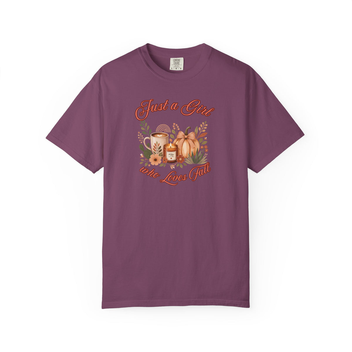 Just a Girl Who Loves Fall Shirt | Pumpkin Latte Tee | Autumn Women's Graphic Tee | Fall Season Shirt | Cozy Fall Gift for Her