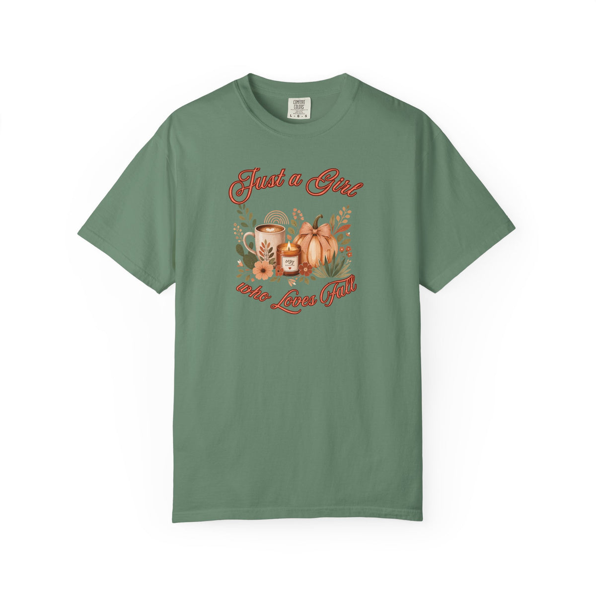 Just a Girl Who Loves Fall Shirt | Pumpkin Latte Tee | Autumn Women's Graphic Tee | Fall Season Shirt | Cozy Fall Gift for Her