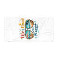 Life Is Good At The Beach Towel, Retro Sunglasses Beach Towel, Summer Vacation Towel, Beach Lover Gift, Coastal Pool Towel