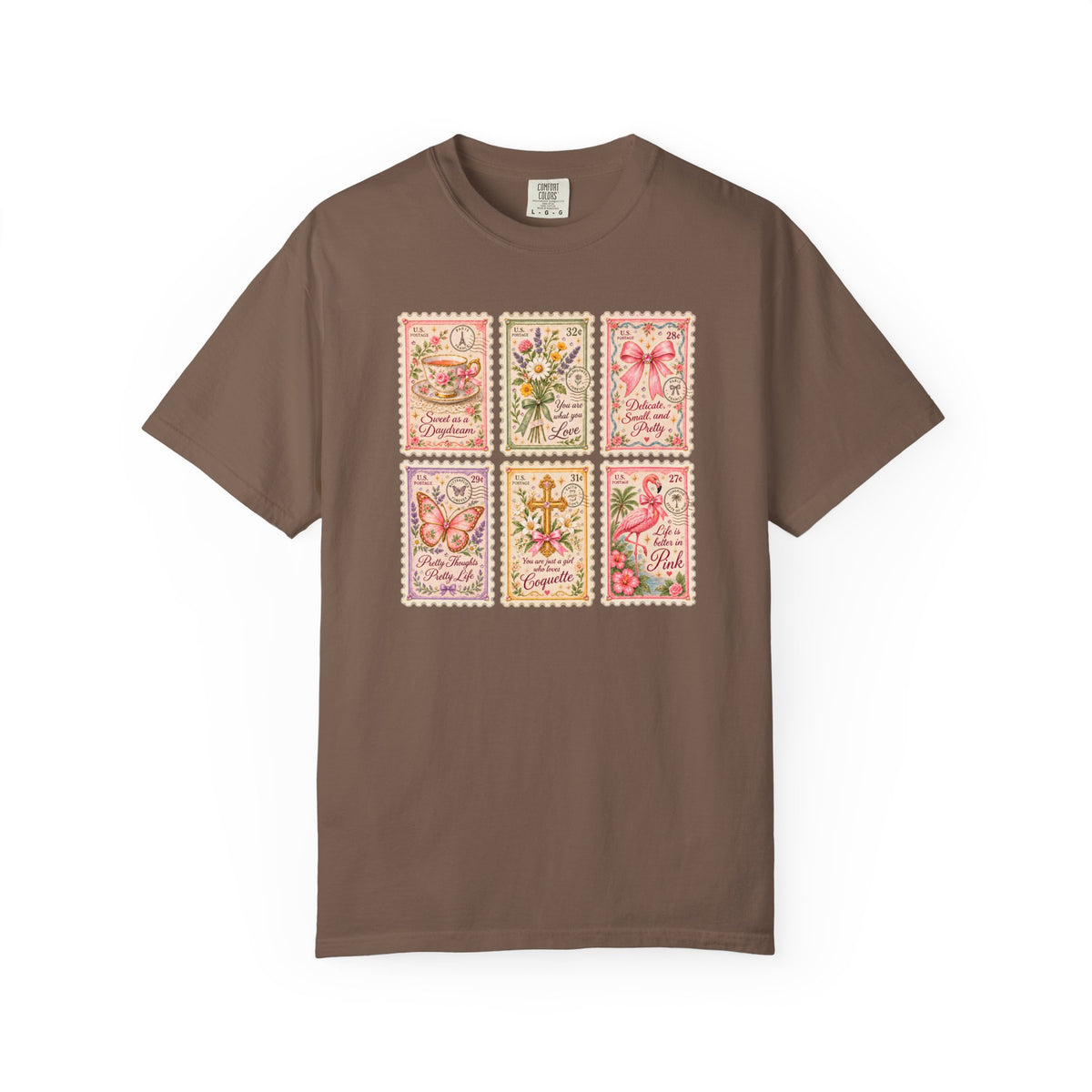 Christian Faith Tee, Comfort Colors Cottagecore Shirt, Coquette Vintage Shirt, Floral Cottagecore Tee, Wildflower Stamp Tshirt, Pink Bow