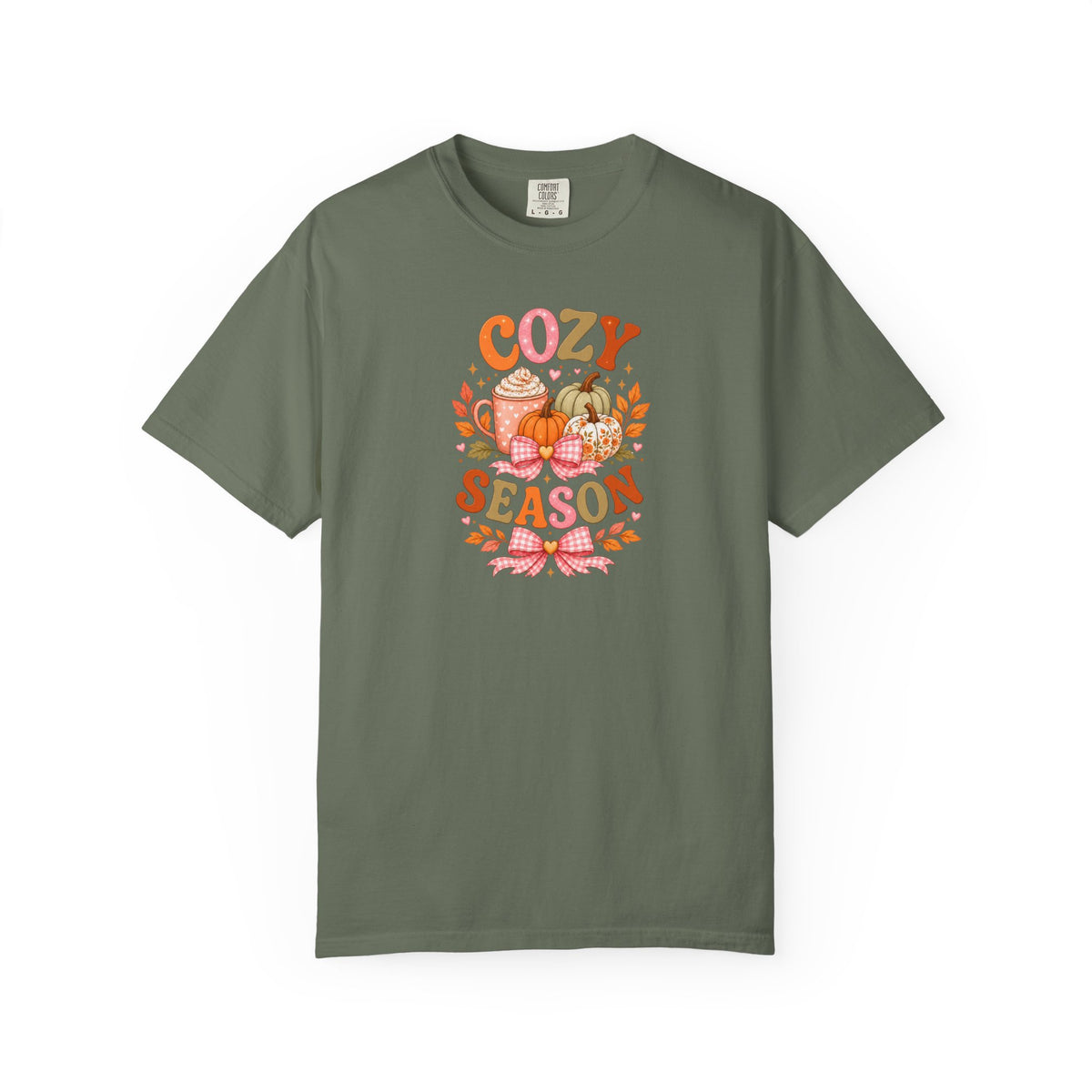 Cozy Season Shirt, Pumpkin Spice Latte Tee, Fall Coffee Pumpkin Sweatshirt, Cottagecore Autumn Shirt, Gingham Bow Fall Graphic Tee