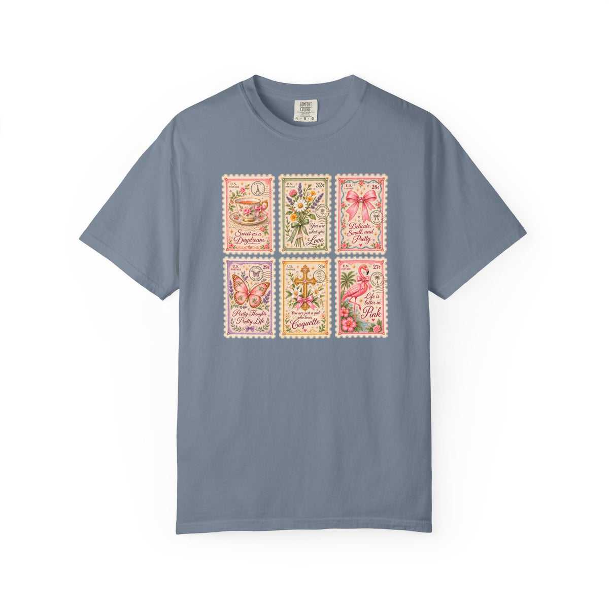 Christian Faith Tee, Comfort Colors Cottagecore Shirt, Coquette Vintage Shirt, Floral Cottagecore Tee, Wildflower Stamp Tshirt, Pink Bow