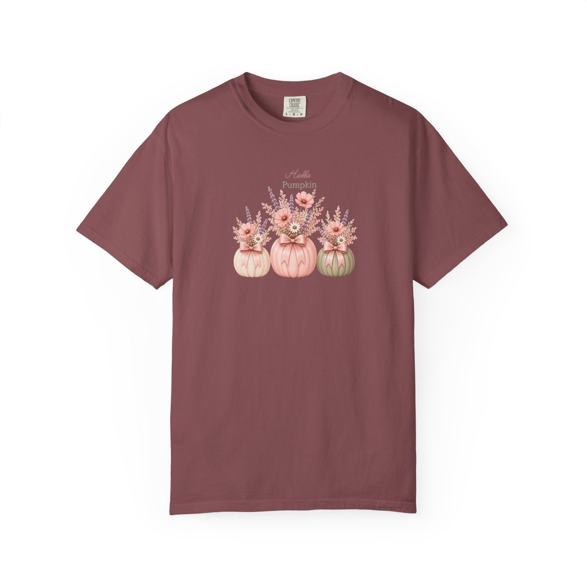 Hello Pumpkin Shirt, Fall Pumpkin Tee, Cute Floral Pumpkin T-Shirt, Autumn Shirt for Women, Cottagecore Fall Top, Pumpkin Patch Gift Tee