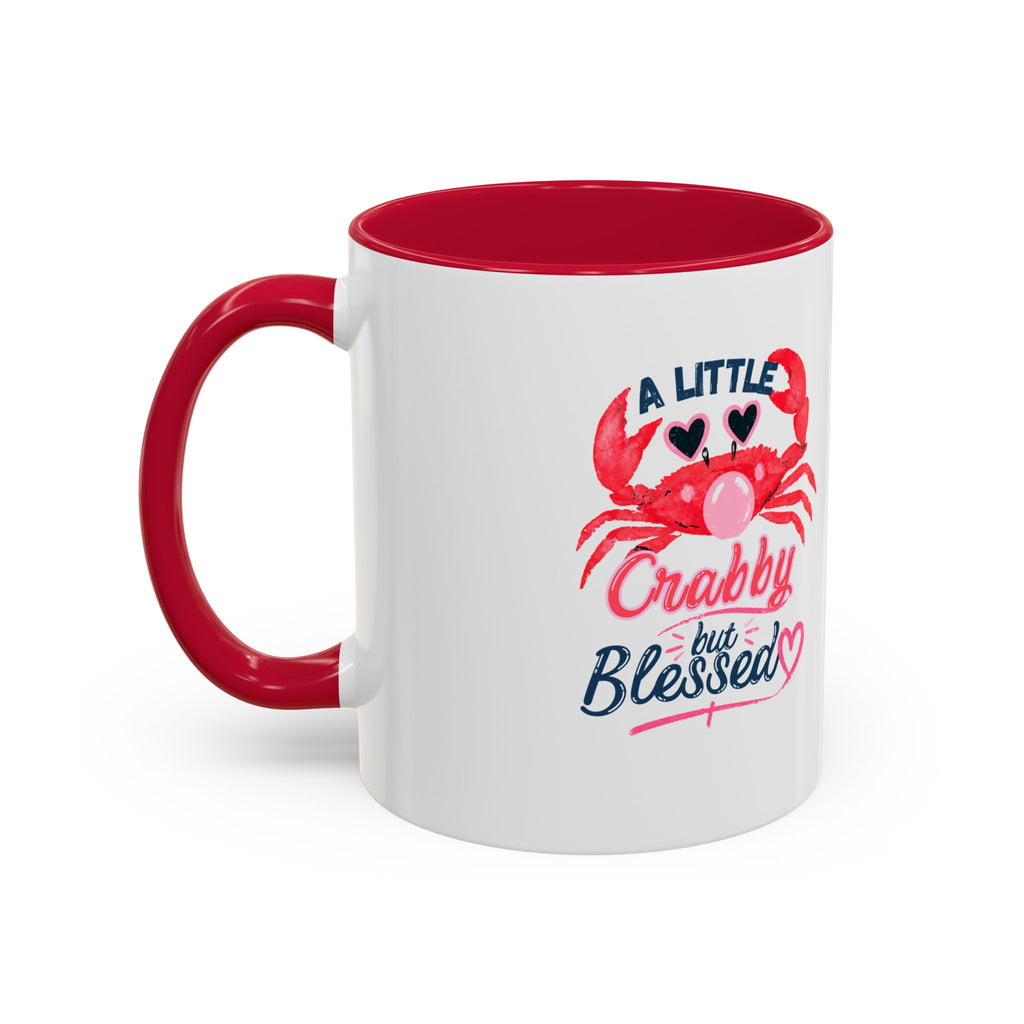 A Little Crabby But Blessed Mug, Funny Beach Coffee Mug, Cute Crab Mug Gift, Christian Summer Mug, Funny Coffee Lover Gift, Crab Lover Mug