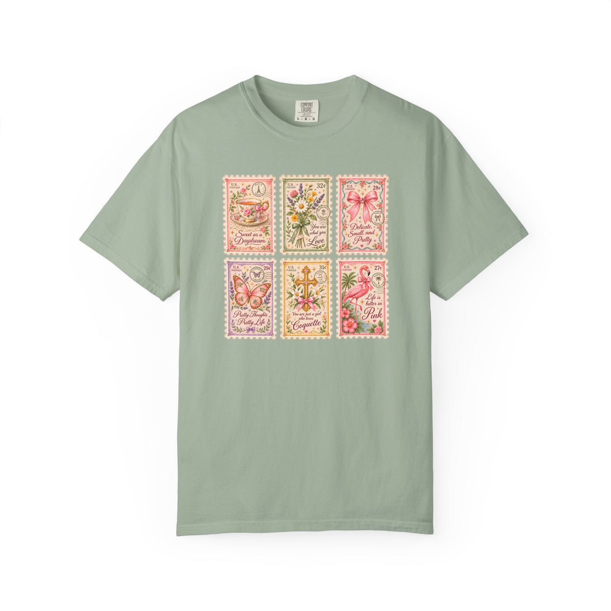 Christian Faith Tee, Comfort Colors Cottagecore Shirt, Coquette Vintage Shirt, Floral Cottagecore Tee, Wildflower Stamp Tshirt, Pink Bow