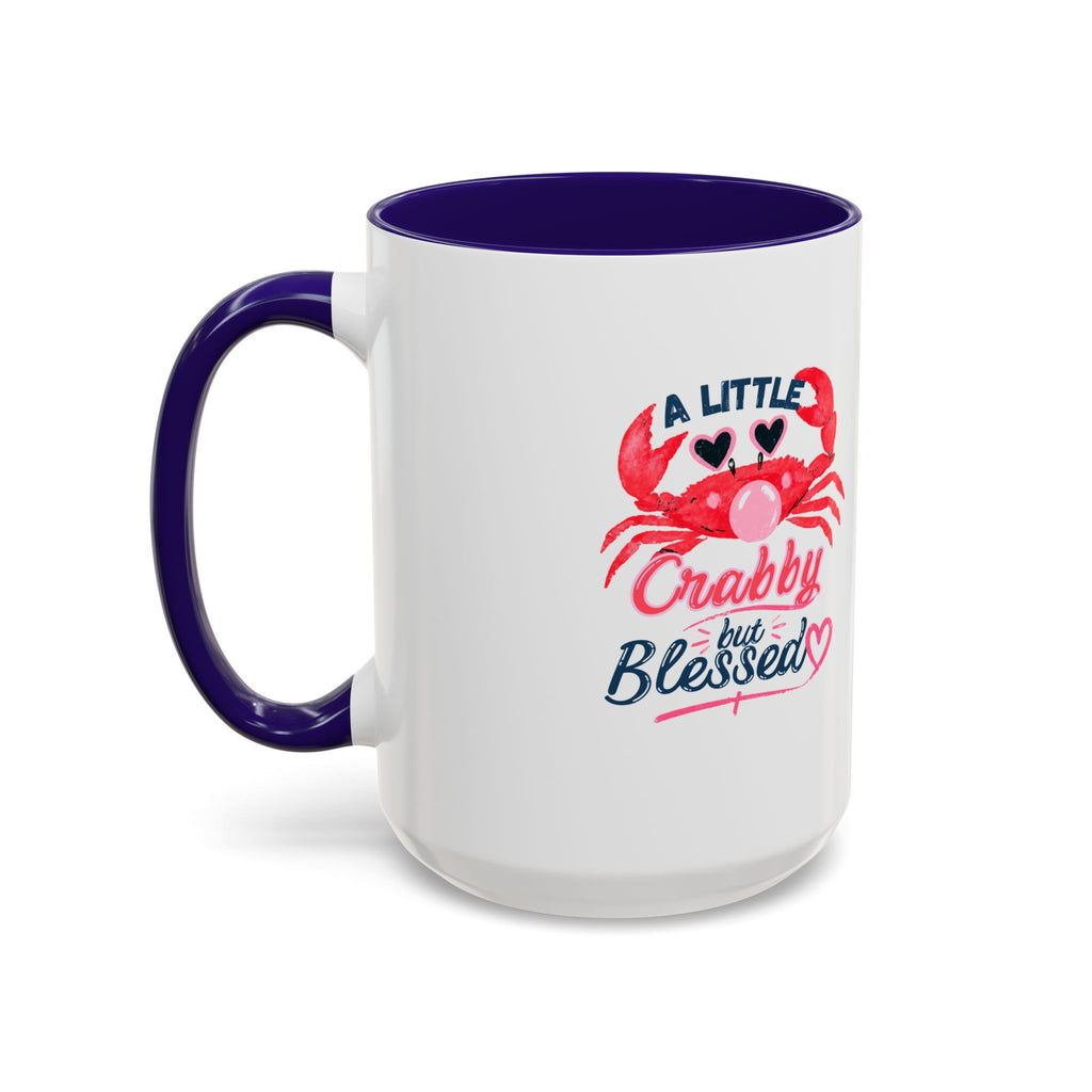 A Little Crabby But Blessed Mug, Funny Beach Coffee Mug, Cute Crab Mug Gift, Christian Summer Mug, Funny Coffee Lover Gift, Crab Lover Mug
