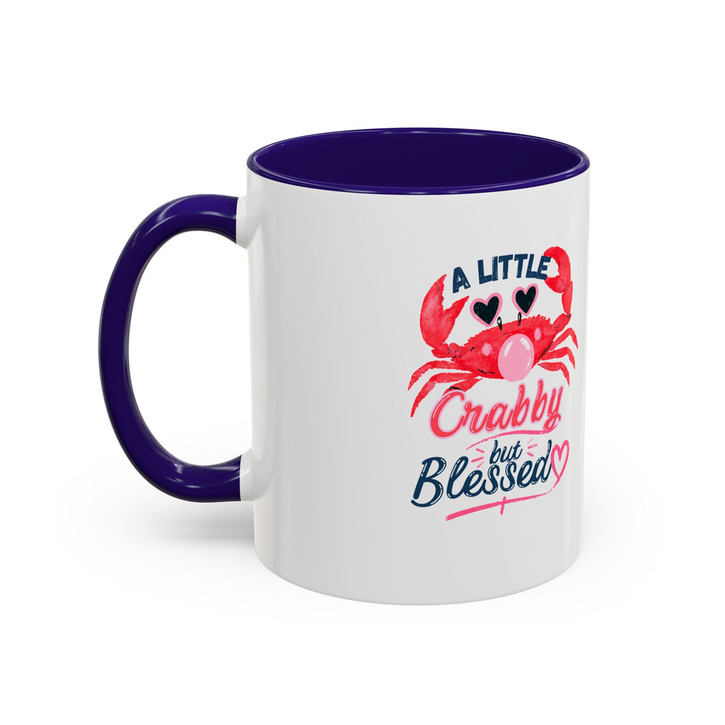 A Little Crabby But Blessed Mug, Funny Beach Coffee Mug, Cute Crab Mug Gift, Christian Summer Mug, Funny Coffee Lover Gift, Crab Lover Mug
