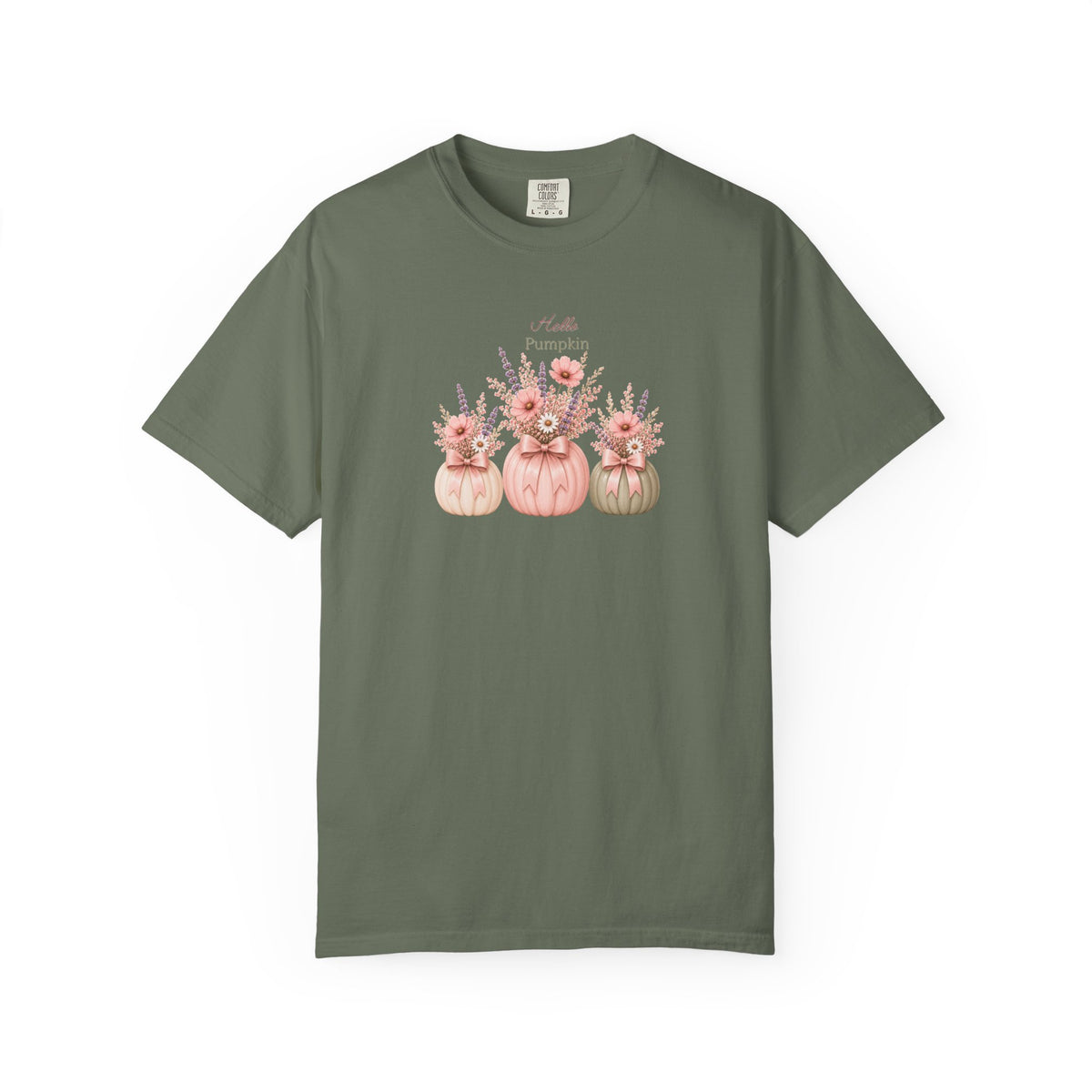 Hello Pumpkin Shirt, Fall Pumpkin Tee, Cute Floral Pumpkin T-Shirt, Autumn Shirt for Women, Cottagecore Fall Top, Pumpkin Patch Gift Tee