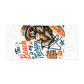 Funny Raccoon Beach Towel The Beach Is My Therapy" Gift, Cute Animal Summer Towel, Boba Tea Raccoon