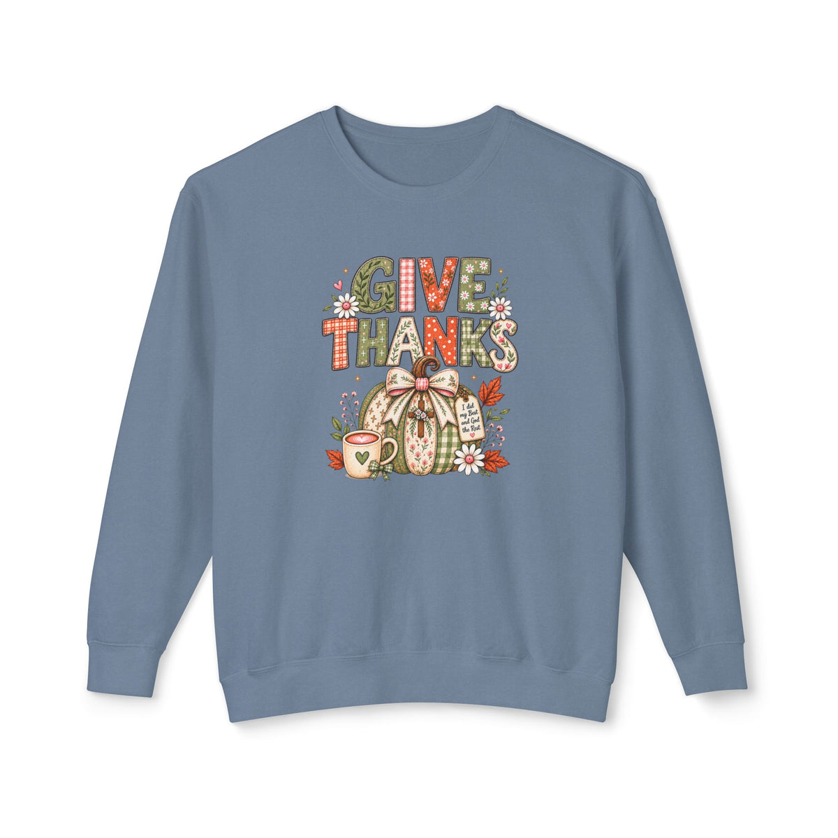 Comfort Colors Sweatshirt Pumpkin Thanksgiving Sweatshirt Faith Based Give Thanks Cross Cottagecore Crewneck Women Fall Gift