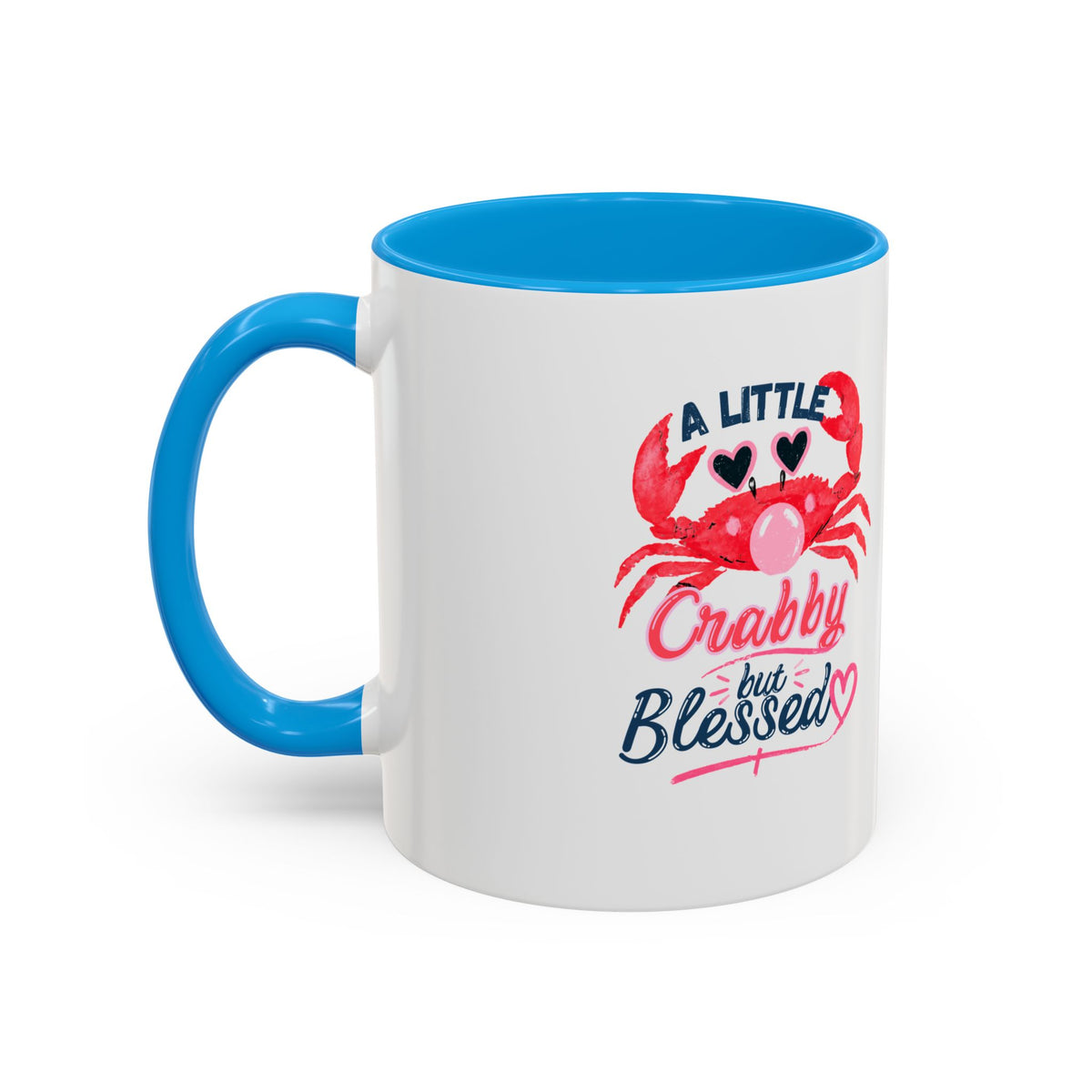 A Little Crabby But Blessed Mug, Funny Beach Coffee Mug, Cute Crab Mug Gift, Christian Summer Mug, Funny Coffee Lover Gift, Crab Lover Mug