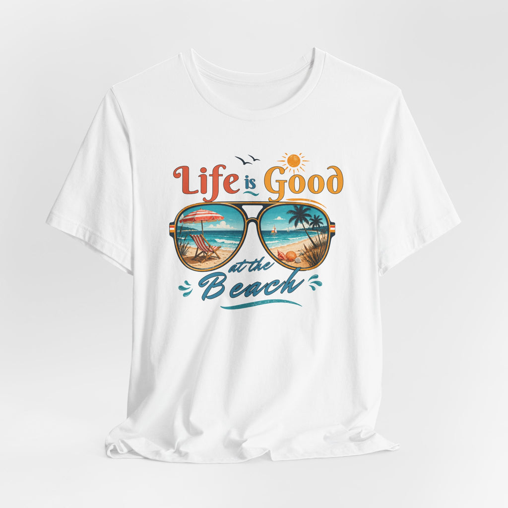 Life is Good at the Beach T-Shirt, Retro Summer Tee, Beach Lover Gift, Vacation Shirt, Womens Graphic Tee, Summer Outfit