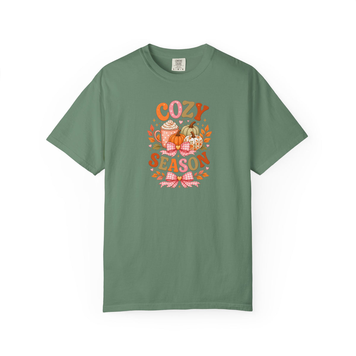 Cozy Season Shirt, Pumpkin Spice Latte Tee, Fall Coffee Pumpkin Sweatshirt, Cottagecore Autumn Shirt, Gingham Bow Fall Graphic Tee