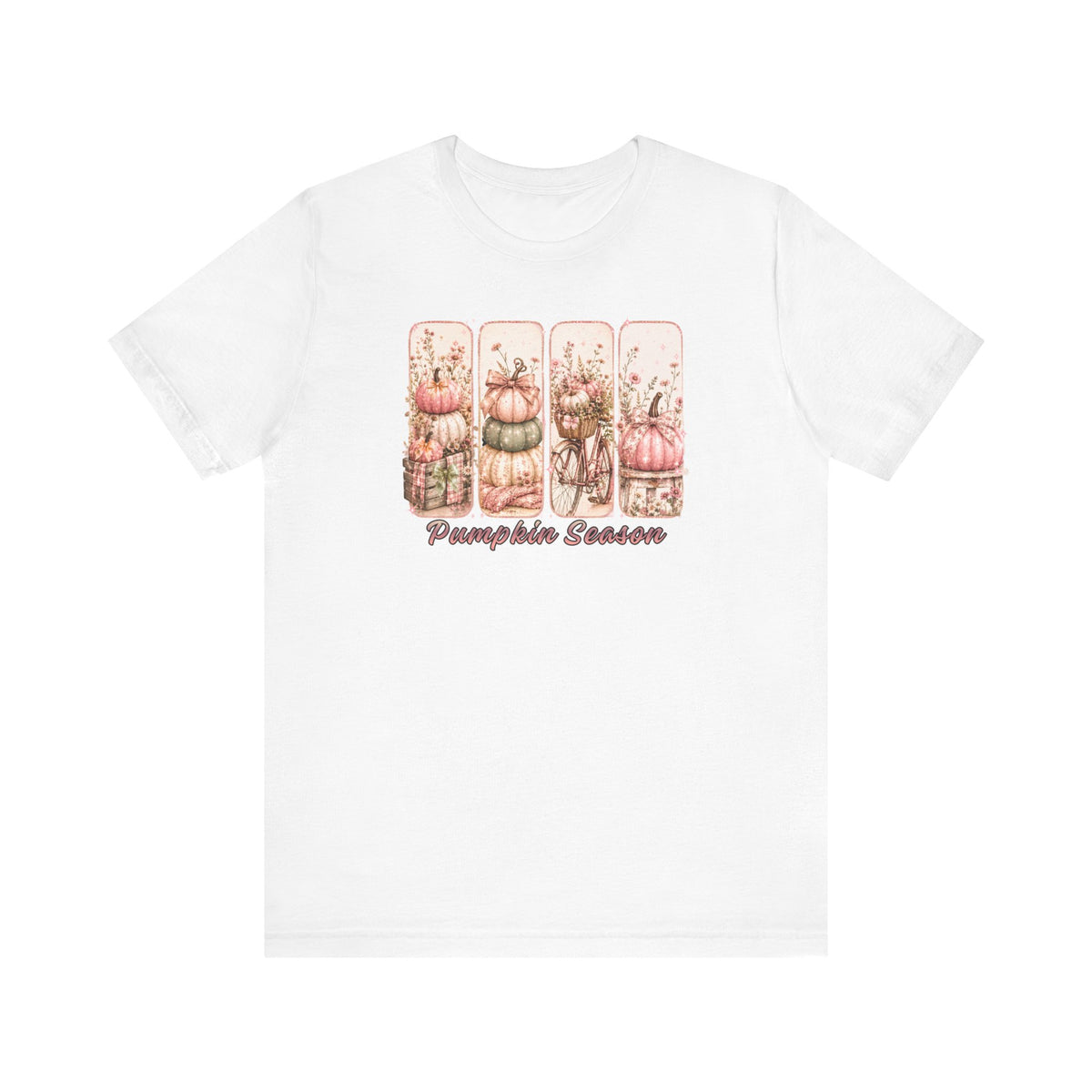 Pumpkin Season Shirt, Vintage Fall Postcard Tee, Cottagecore Autumn T-Shirt, Retro Pumpkin Patch Graphic Tee, Fall Season Women's Shirt