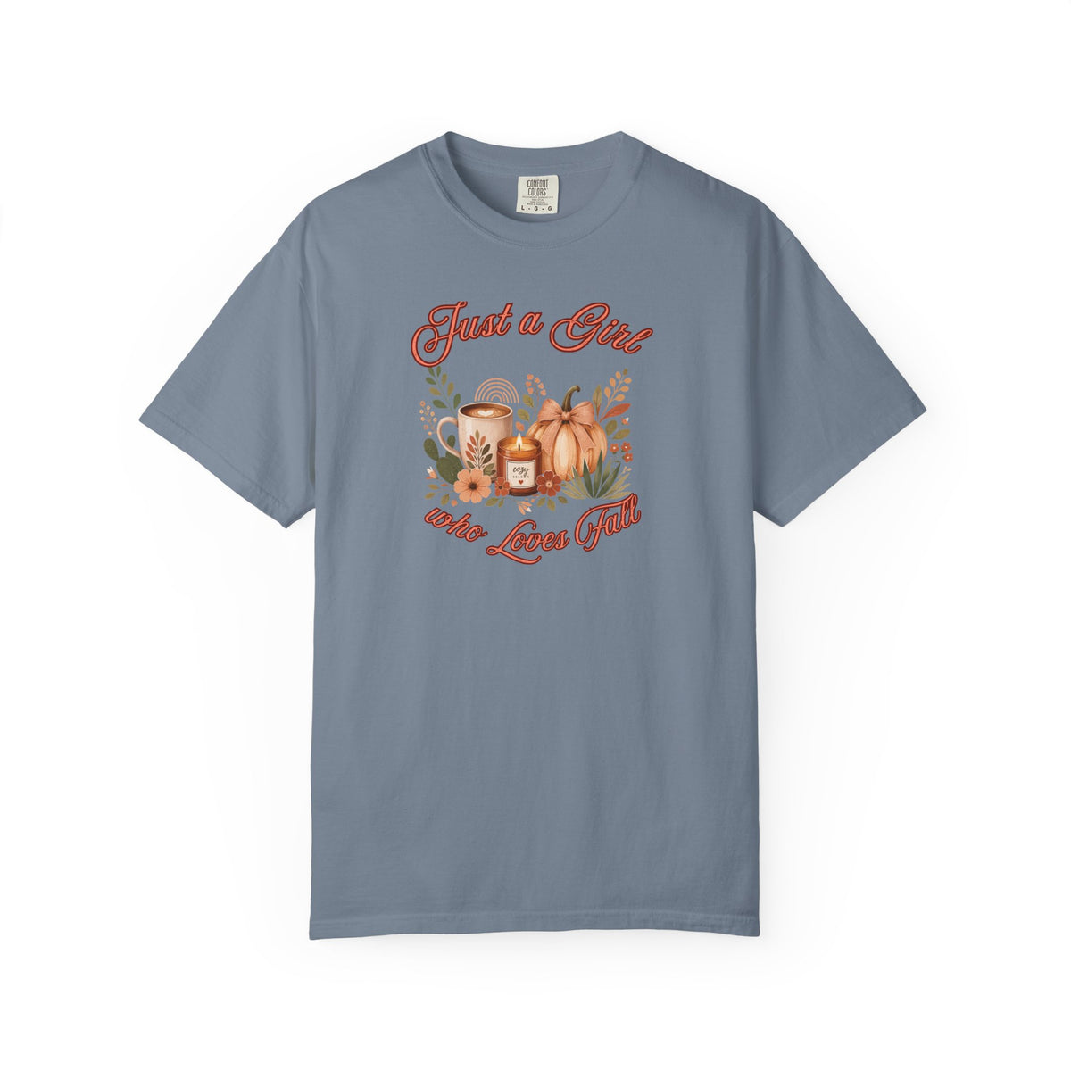 Just a Girl Who Loves Fall Shirt | Pumpkin Latte Tee | Autumn Women's Graphic Tee | Fall Season Shirt | Cozy Fall Gift for Her