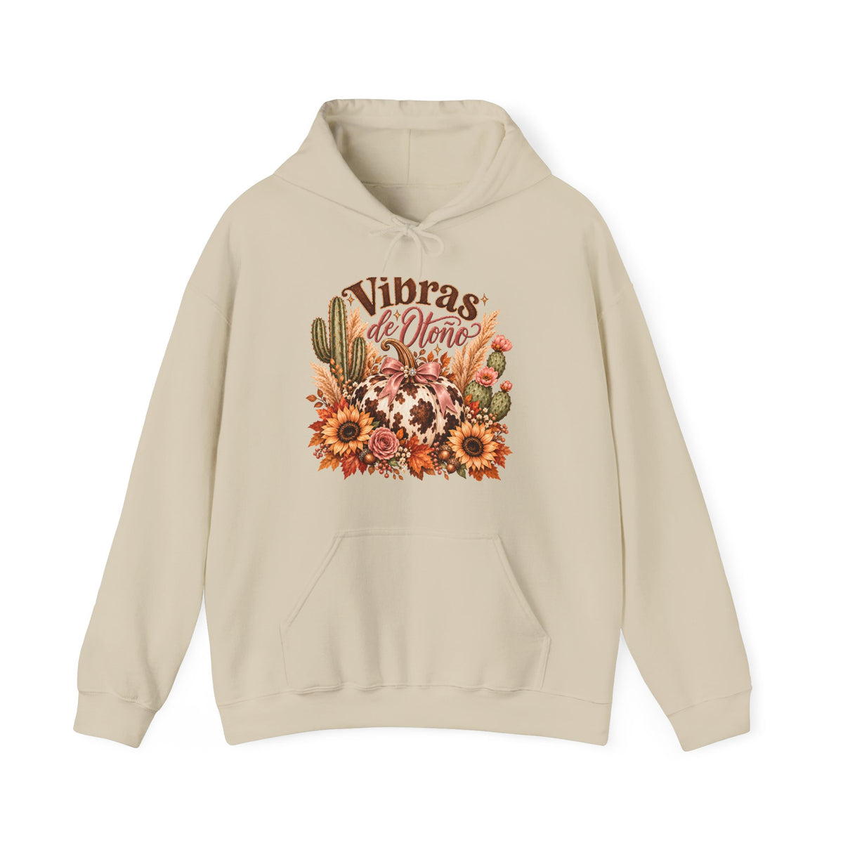 Comfort Colors Sweatshirt Pumpkin Hoodie Thanksgiving Sweatshirt Vintage Fall Boho Cactus Vibras de Otoño Fall Vibes Hoodie Women Gift