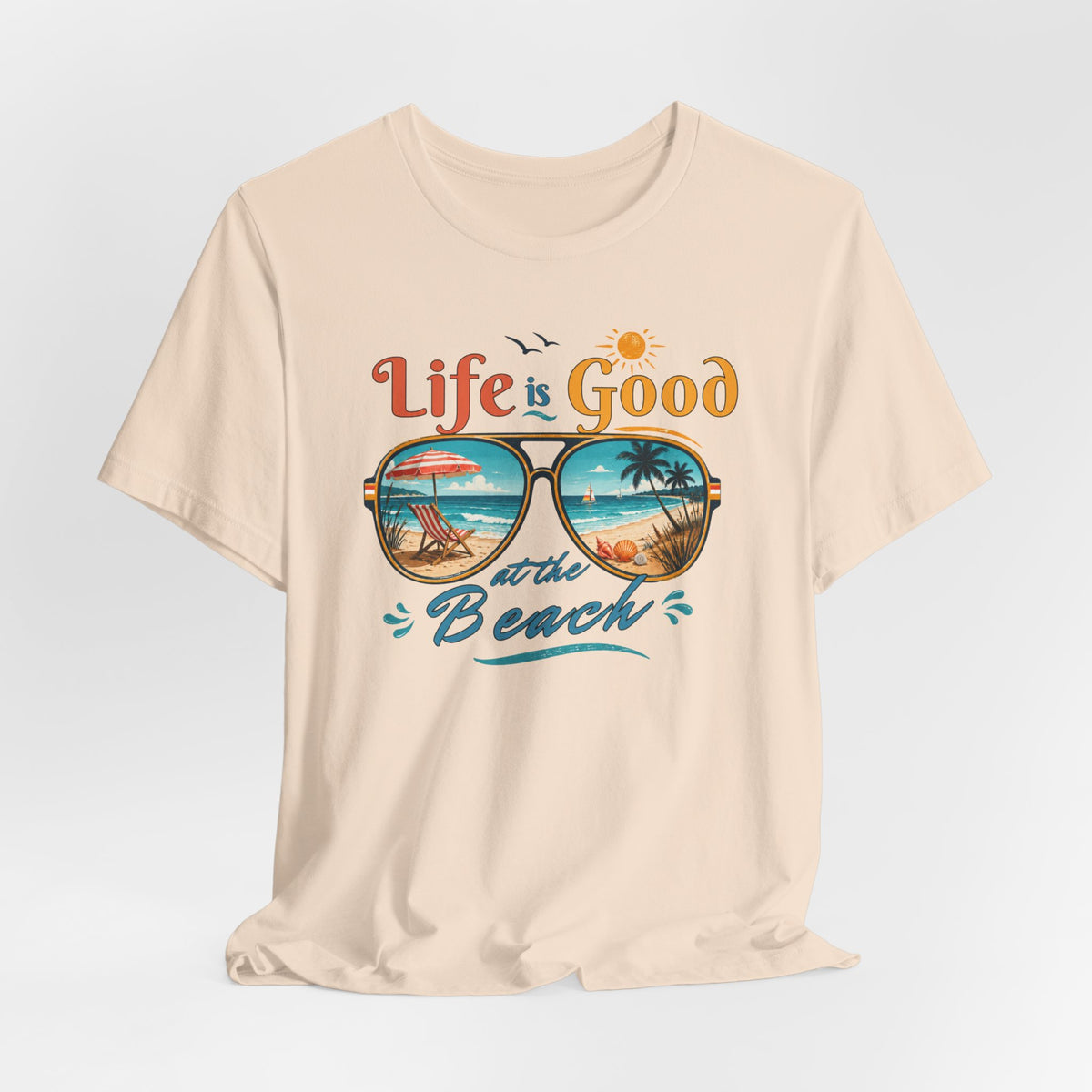 Life is Good at the Beach T-Shirt, Retro Summer Tee, Beach Lover Gift, Vacation Shirt, Womens Graphic Tee, Summer Outfit