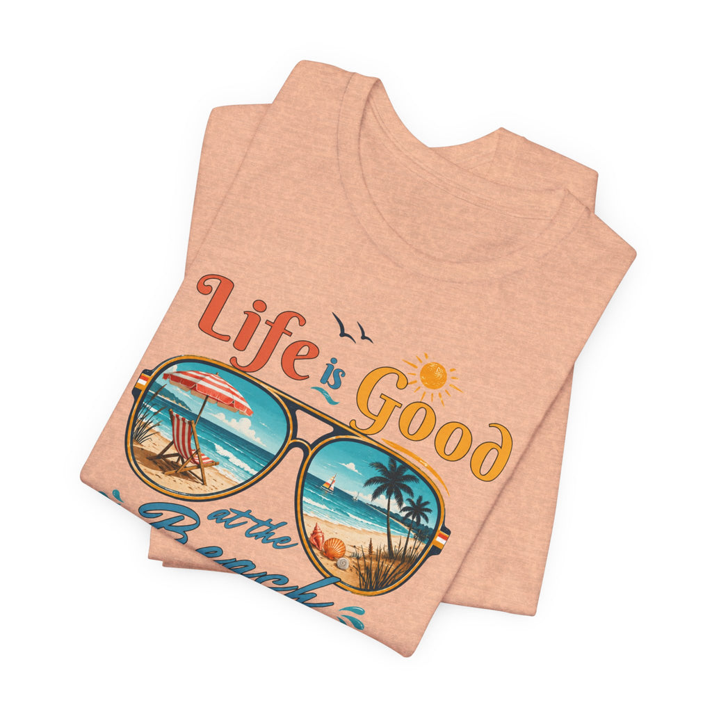 Life is Good at the Beach T-Shirt, Retro Summer Tee, Beach Lover Gift, Vacation Shirt, Womens Graphic Tee, Summer Outfit
