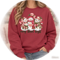 Christmas Sweatshirt, Cozy Comfort Colors Sweatshirt, Cute Winter Sweater, Snowman Sweatshirt, Merry Blessed Bright Snowman Family Tee