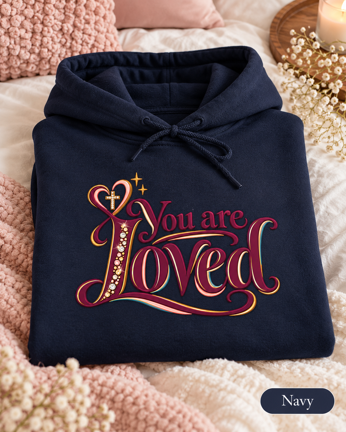 You Are Loved Christian Sweatshirt | Positive Affirmation Hoodie | Bible Verse Religious Hoodie | Gift for Mom Hoodie | Faith Boho
