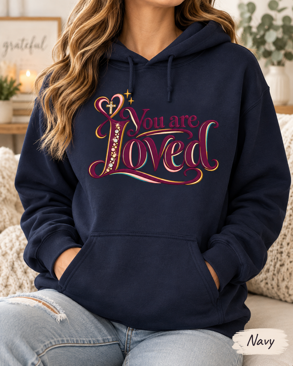 You Are Loved Christian Sweatshirt | Positive Affirmation Hoodie | Bible Verse Religious Hoodie | Gift for Mom Hoodie | Faith Boho