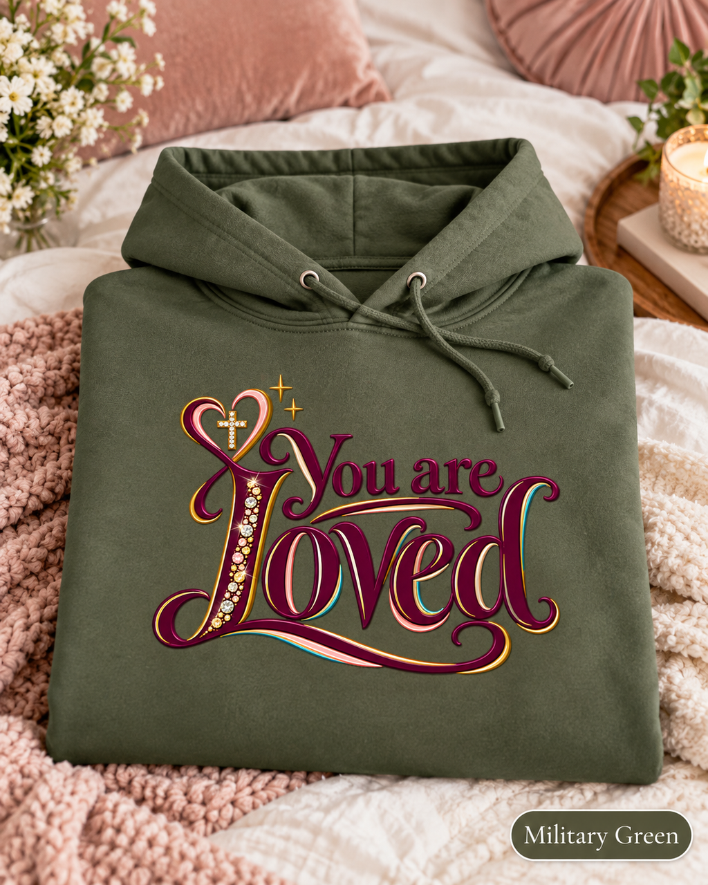 You Are Loved Christian Sweatshirt | Positive Affirmation Hoodie | Bible Verse Religious Hoodie | Gift for Mom Hoodie | Faith Boho