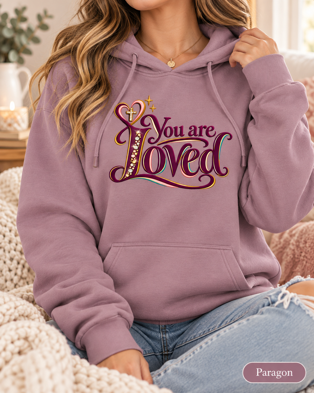You Are Loved Christian Sweatshirt | Positive Affirmation Hoodie | Bible Verse Religious Hoodie | Gift for Mom Hoodie | Faith Boho