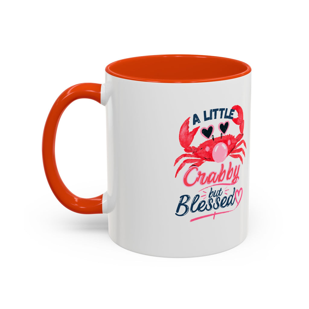 A Little Crabby But Blessed Mug, Funny Beach Coffee Mug, Cute Crab Mug Gift, Christian Summer Mug, Funny Coffee Lover Gift, Crab Lover Mug